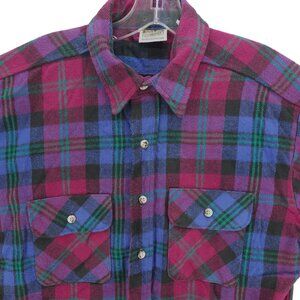 FIVE BROTHER Flannel Shirt 100% Cotton MADE IN USA Men's TALLMAN Size LARGE